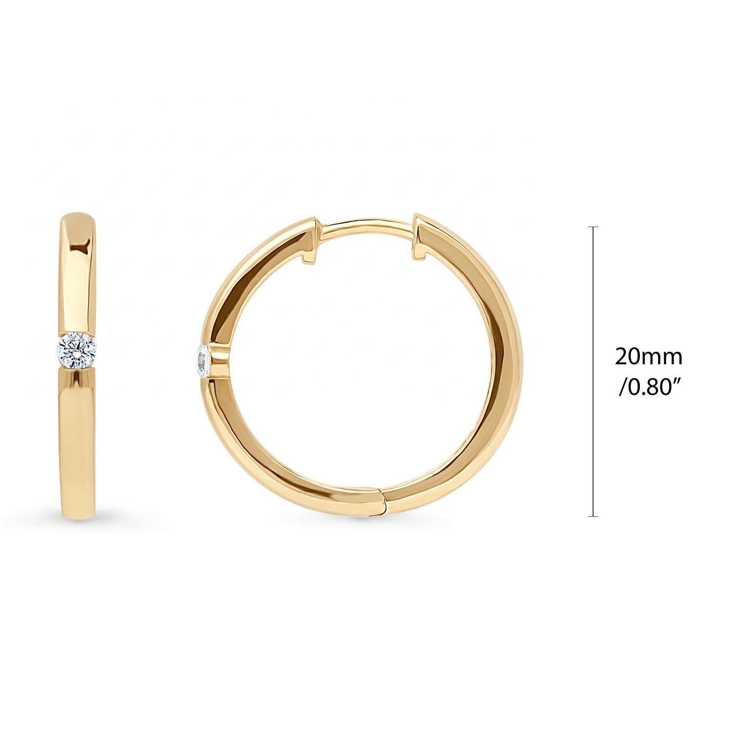 Solitaire CZ Small Hoop Earrings
