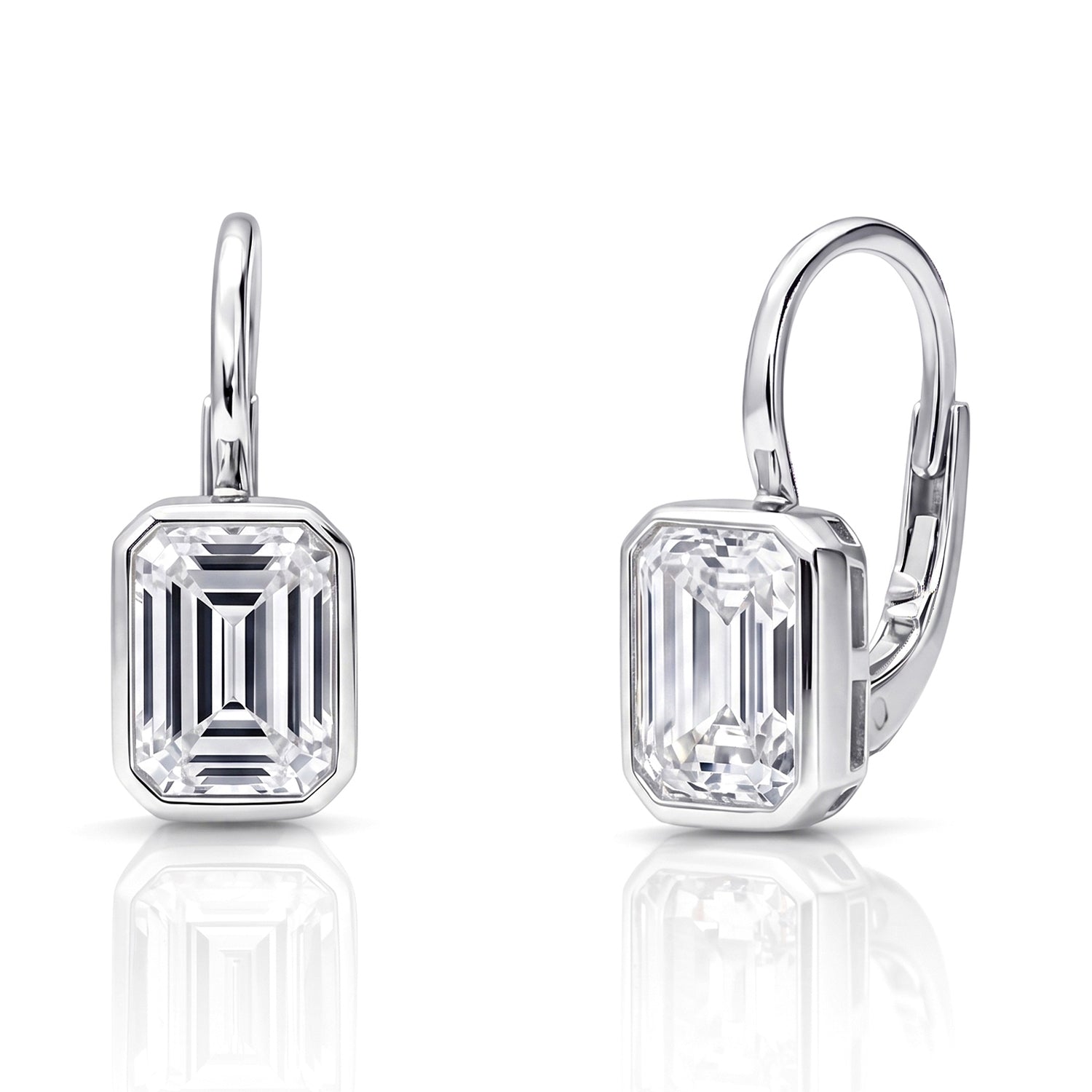 Solitaire CZ Earrings in Gold Flashed Sterling Silver, 2 Pairs, 3 of 6