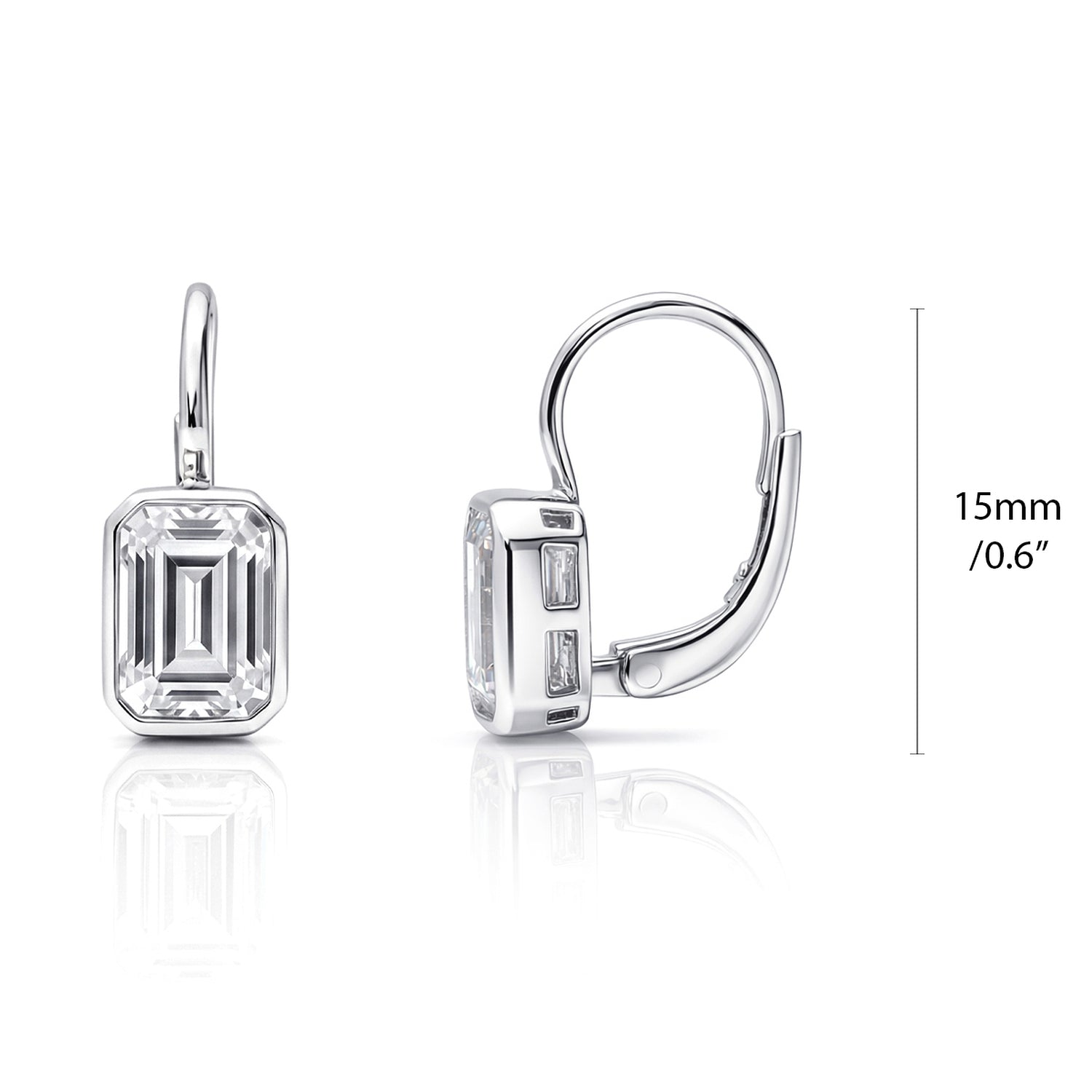 Solitaire CZ Earrings in Gold Flashed Sterling Silver, 2 Pairs, 5 of 6