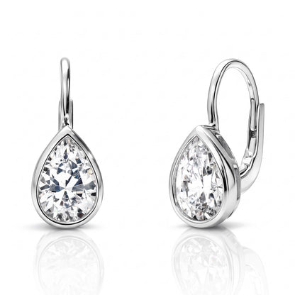Solitaire CZ Earrings in Gold Flashed Sterling Silver, 2 Pairs