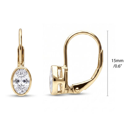 Solitaire CZ Earrings in Gold Flashed Sterling Silver, 2 Pairs