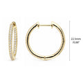 CZ Small Hoop Earrings in Sterling Silver, 0.9 inch, Gold Flashed
