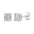 Solitaire Cushion CZ Stud Earrings in Sterling Silver, 5mm