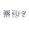 Solitaire Cushion CZ Stud Earrings in Sterling Silver