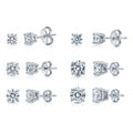 Solitaire CZ Stud Earrings in Sterling Silver