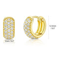 Dome CZ Mini Huggie Earrings in Sterling Silver 0.5 inch, Yellow Gold Flashed