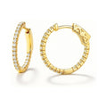 CZ Small Inside-Out Hoop Earrings in Sterling Silver 0.8 inch, Yellow Gold Flashed