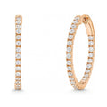 CZ Small Inside-Out Hoop Earrings in Sterling Silver 1 inch, Rose Gold Flashed