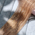 Flatlay view of Italian Layered Rolo Chain Necklace in Sterling Silver, 3-Piece, Rose Gold Flashed / 16-20 inch