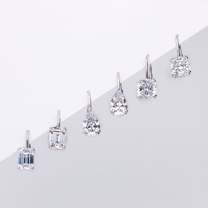 Solitaire CZ Earrings in Gold Flashed Sterling Silver, 2 Pairs