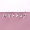 Flatlay view of Solitaire 4ct Princess CZ Leverback Earrings in Sterling Silver, Yellow Gold Flashed