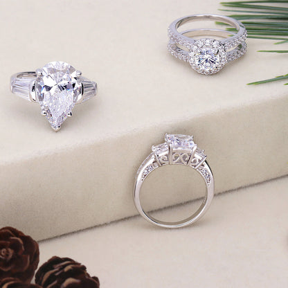 Graduated CZ Earrings in Sterling Silver