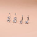 Flatlay view of Solitaire CZ Leverback Earrings in Sterling Silver, 5mm