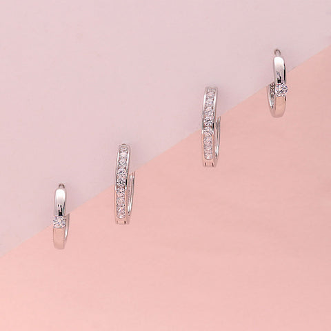 Bar Hoop Earrings, Solitaire Hoop Earrings