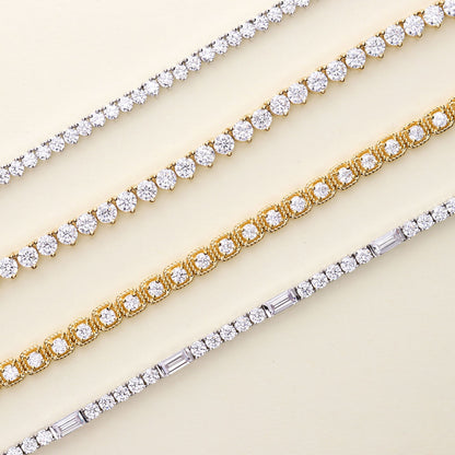 Graduated CZ Tennis Necklace in Sterling Silver