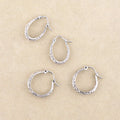 Flatlay view of Filigree Small Hoop Earrings in Sterling Silver 0.8 inch, Yellow Gold Flashed