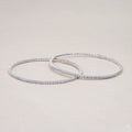 Flatlay view of Flexible CZ Bangle in Sterling Silver, 1.75mm / 7 inch