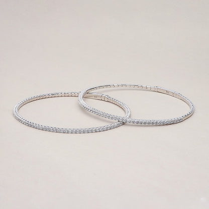 Flexible CZ Bangle in Sterling Silver