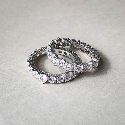 Solitaire 0.25ct Heart CZ Ring in Sterling Silver