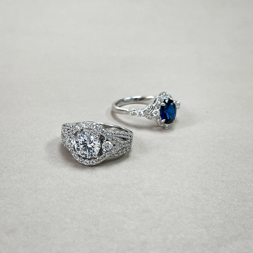 Image Contain: 3-Stone Ring, Halo Ring