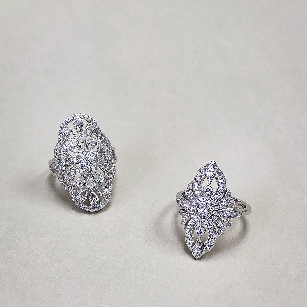 Image Contain: Flower Ring, Navette Ring
