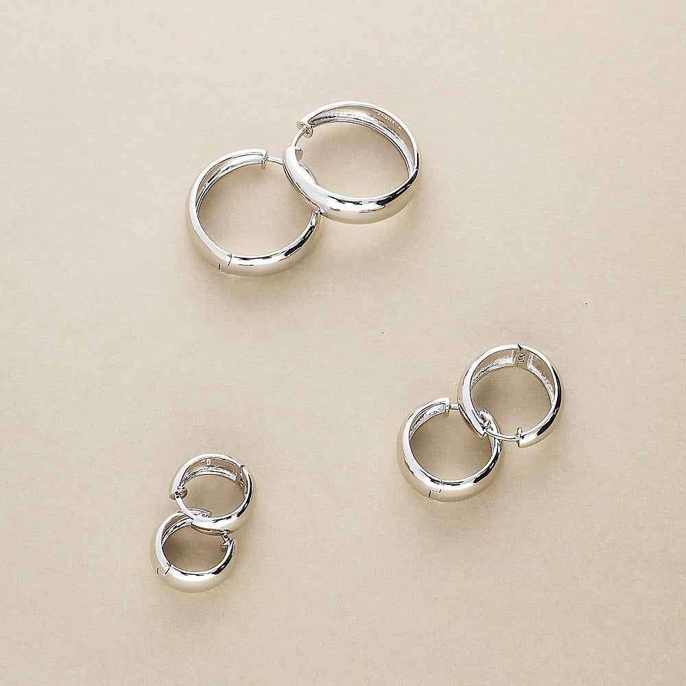 Image Contain: Dome Hoop Earrings, Dome Huggie Earrings