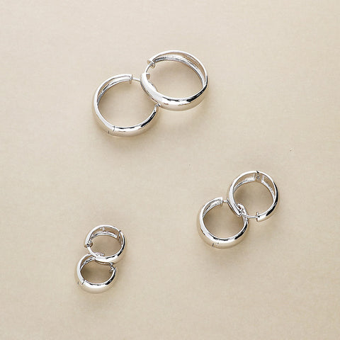 Image Contain: Dome Hoop Earrings, Dome Huggie Earrings