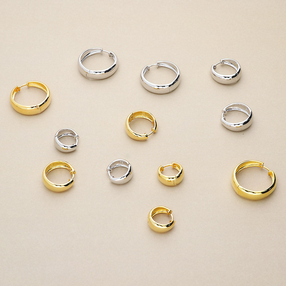 Image Contain: Dome Hoop Earrings, Dome Huggie Earrings