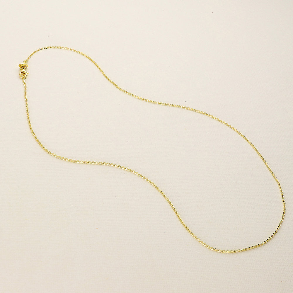Flatlay view of Italian Rolo Chain Necklace in Gold Flashed Sterling Silver, 7 of 9
