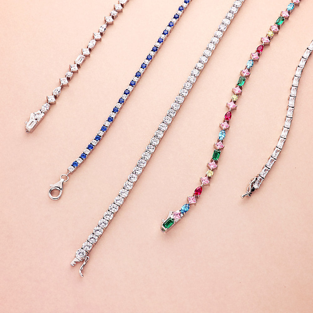 Flatlay view of CZ Tennis Bracelet in Sterling Silver, 10 of 11