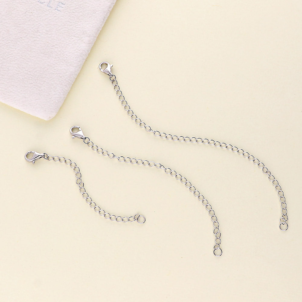 Flatlay view of Chain Extension in Sterling Silver, 3 Piece, 3 of 9