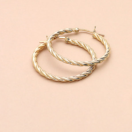 Cable Hoop Earrings