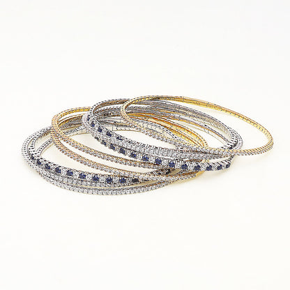 Flexible CZ Bangle in Sterling Silver