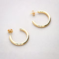 Flatlay view of Medium Hoop Earrings 0.98 inch, Gold-Tone