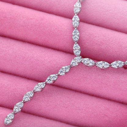 CZ Lariat Necklace in Sterling Silver