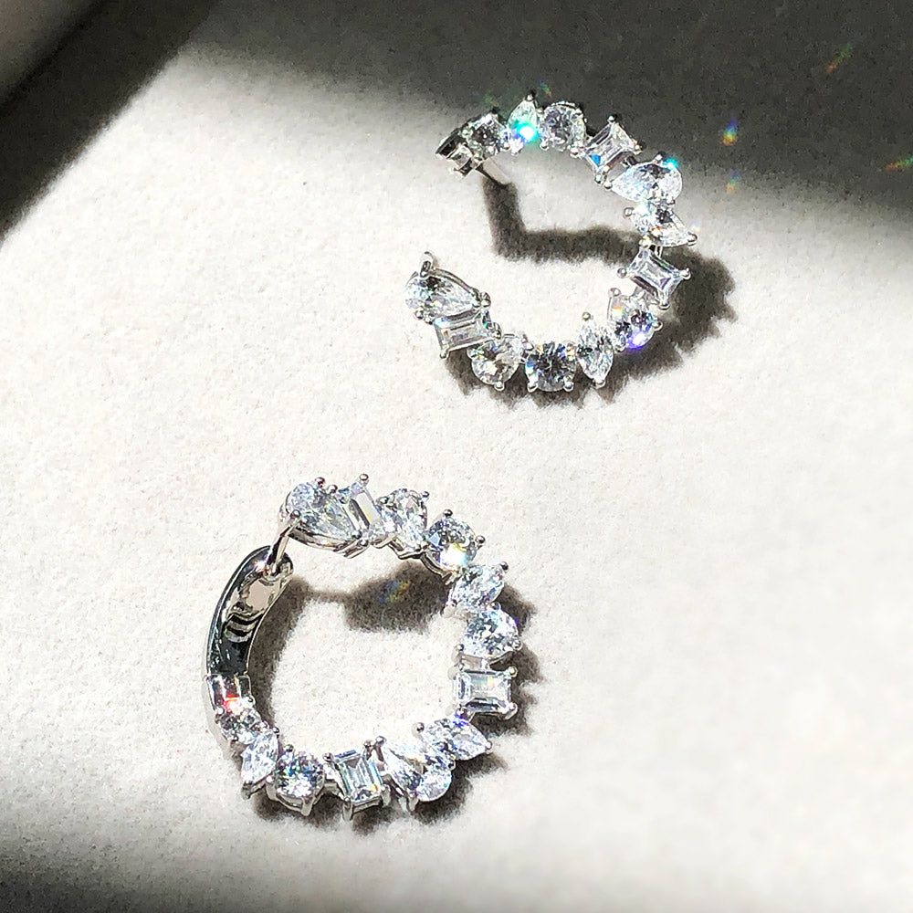 Cluster Hoop Earrings