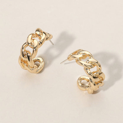 Cable Rope Small Hoop Earrings 0.8", 2 Pairs