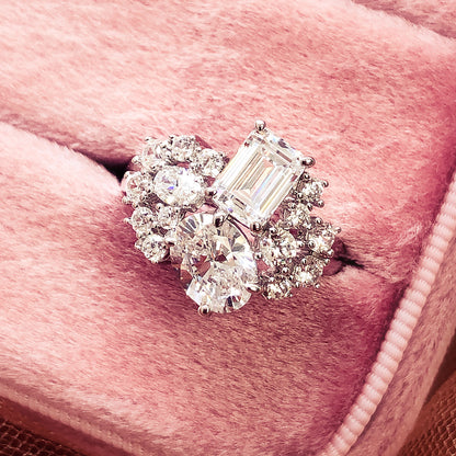Cluster CZ Ring in Sterling Silver
