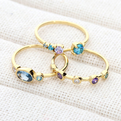 Bypass CZ Band in Gold Flashed Sterling Silver
