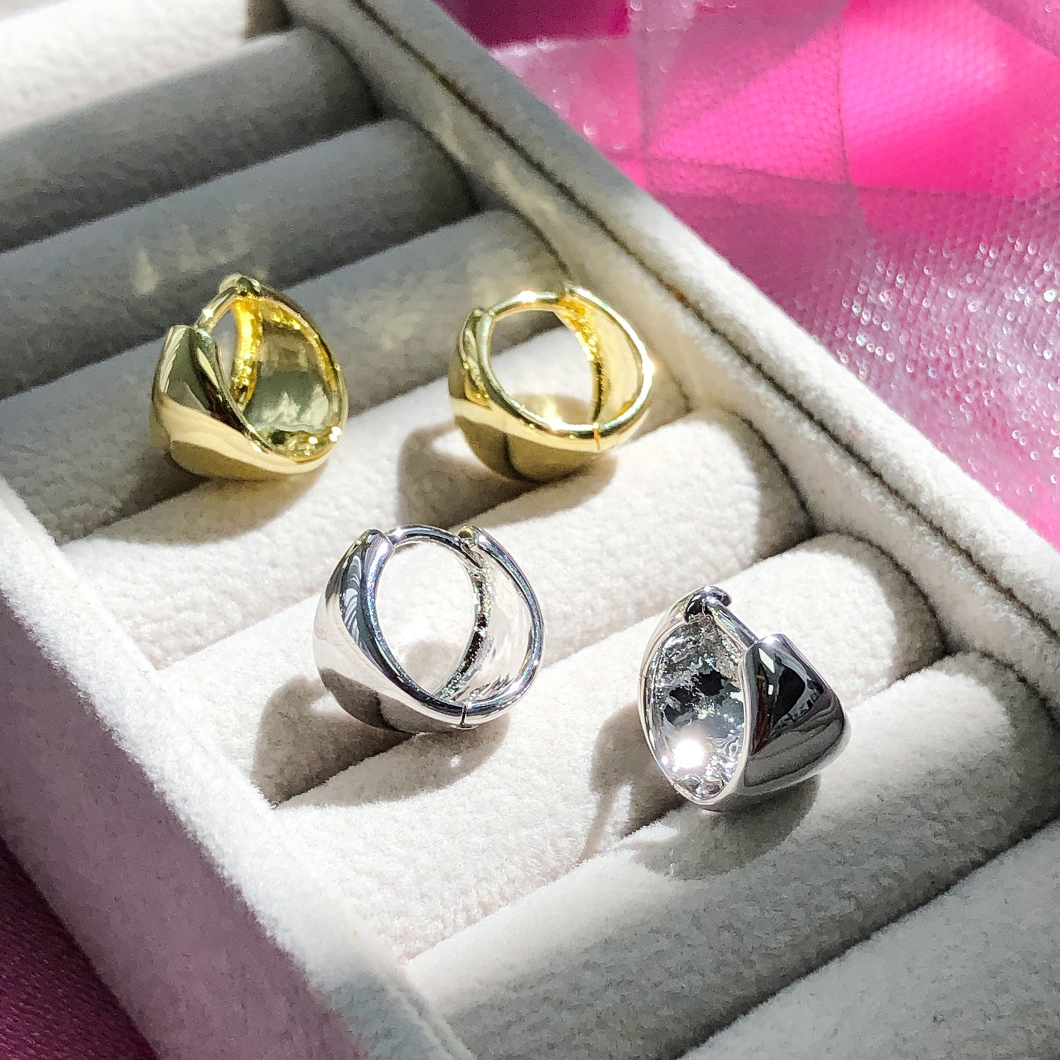 Dome Mini Huggie Earrings 0.5"
