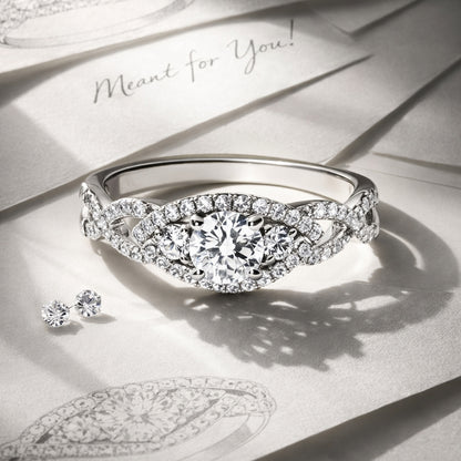 3-Stone Woven 0.45ct CZ Ring in Sterling Silver