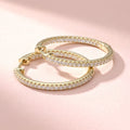 Front view of CZ Small Hoop Earrings in Sterling Silver, 1 inch, Gold Flashed
