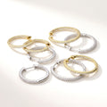 CZ Small Hoop Earrings in Sterling Silver