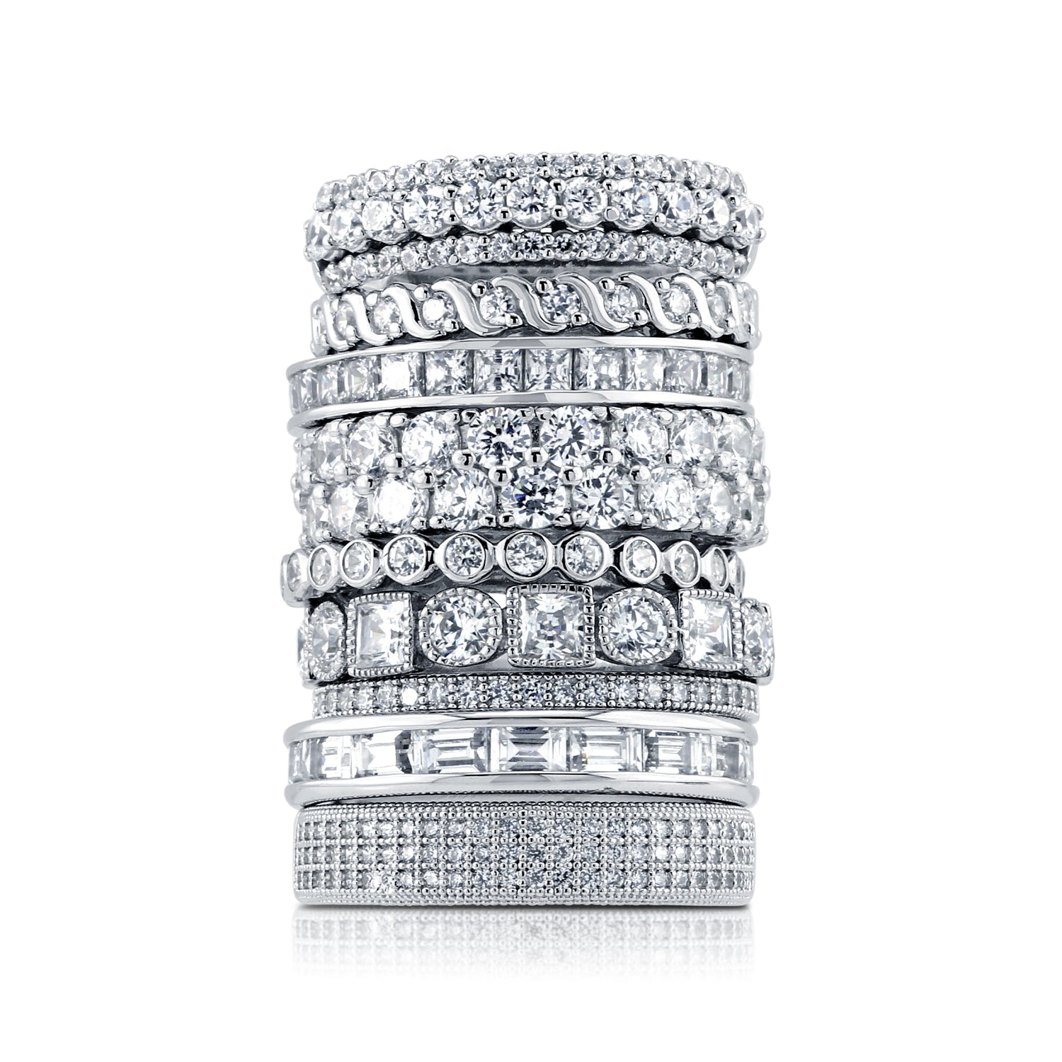 sterling silver cz eternity rings