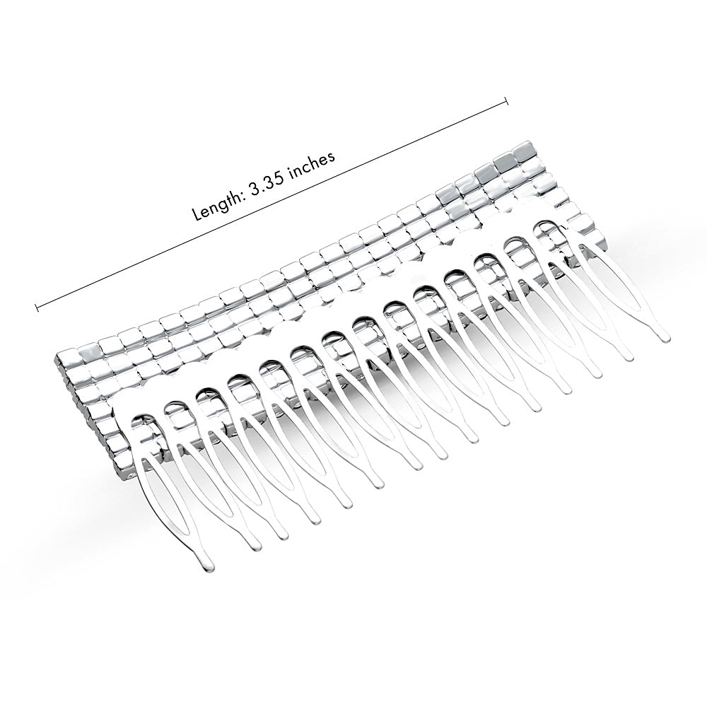 Front view of Multi-Row Rhinestone Hair Comb, 4 of 4
