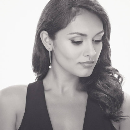 Model Wearing Threader Earrings