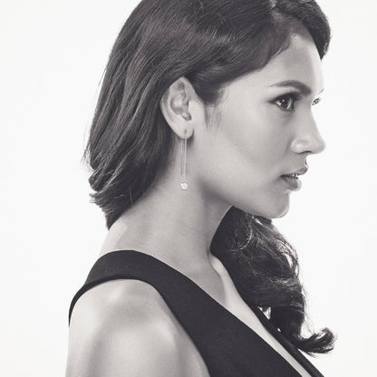 Model Wearing Threader Earrings