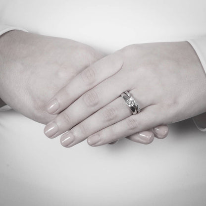 Woven Pave CZ Eternity Ring in Sterling Silver