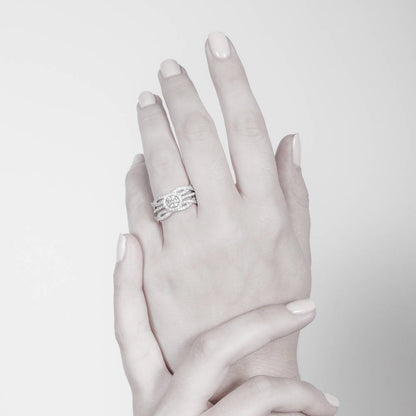 Halo CZ Ring in Sterling Silver