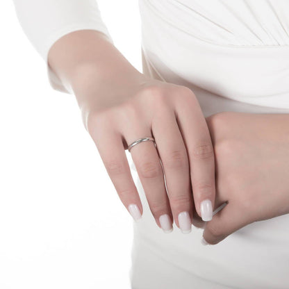 Solitaire 0.45ct CZ Ring Set in Sterling Silver